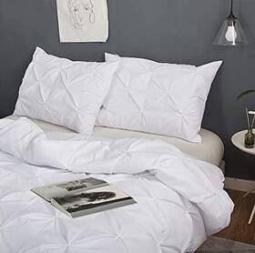 N0kl-z01p-upu Silentnight Pinch Pleated Duvet 3 - Piece King/cal King 94 Inch X 104 White
