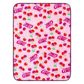 Cok9132a Silver Buffalo Coca-cola Cherry Coke Logo Collage Fleece Throw Blanket 45 X 60 Inches