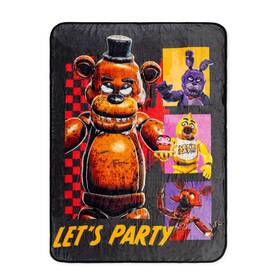 Fnf81225q Silver Buffalo Five Nights At Freddys Inch Lets Party Raschel Throw Blanket 45 X 60 Inches