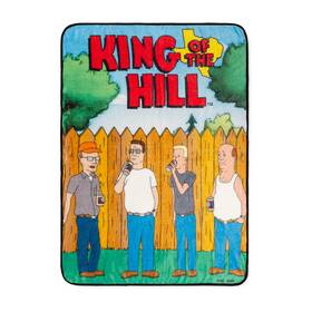 Koh9052aq Silver Buffalo King Of The Hill Group Logo Scene Flannel Throw Blanket 45 X 60 Inches