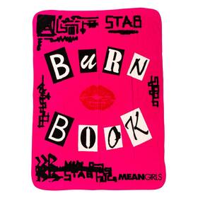 Mg130125 Silver Buffalo Mean Girls Burn Book 45 X 60 Inch Fleece Throw Blanket