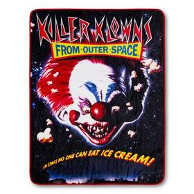Mgh75425 Silver Buffalo Killer Klowns From Outer Space Original Poster Raschel Throw Blanket