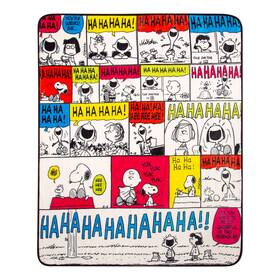 Pnt70322 Silver Buffalo Peanuts Inch Ha Comic Strip Panels Sherpa Throw Blanket 50 X 60 Inches