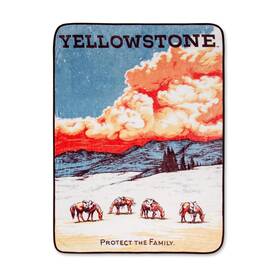 Yel70125 Silver Buffalo Yellowstone Inch Protect The Family Raschel Throw Blanket 45 X 60 Inches