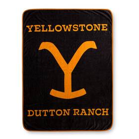 Yel71625 Silver Buffalo Yellowstone Dutton Ranch Raschel Fleece Throw Blanket 45 X 60 Inches
