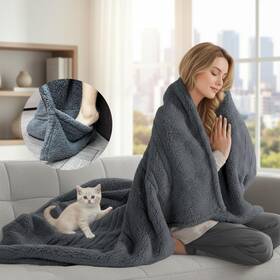 Silver Island 784853301476 Heated Blanket With Foot Pockets For Cold Feet Neck Back Electric Lap Blan