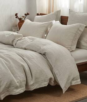 Dcs-l08 Simple&opulence 100% French Flax Linen Duvet Cover King Size