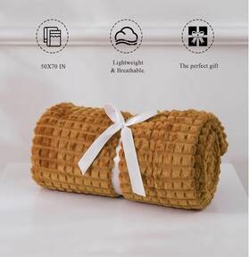 St02 Simple & Opulence Rust Fleece Throw Blanket 50x70 Soft Plush Cozy Couch Bed Decor All Season