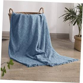 Bla-b143 Simpleopulence 100% Cotton Throw Blanket For Bed Couch Boho Luxury Geometric Knit Woven