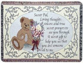 7379632 Simply Home Secret Pal Teddy Bear Get Well Afghan Throw Blanket 40 Inch X 50