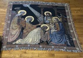 7379977 Simply Home Nativity Manger Scene Tapestry Throw Blanket Jesus Wise Men Gift 60x50