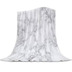 Singingin 486460582456 Ultra Soft Flannel Fleece Bed Blanket White Marble Throw All Season W