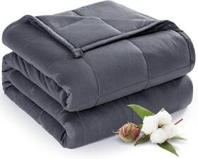 10800 Sivio Weighted Blanket For Adults 100% Cotton 80x 87 30lbs Dark Grey