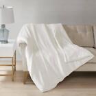 Bl51-0914 Sleep Philosophy Weighted Blanket Full Queen Reversible Knitted In Plush Ivory