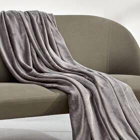 Sleep Zone 840199201372 Grey Fleece Blanket Super Soft Cozy Throw Flannel Lightwe