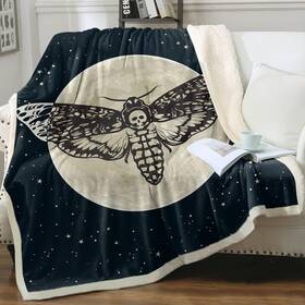 Mswmt0047-130x150 Sleepwish Luna Moth Blanket Adult Death Skull Throw Black Galaxy St