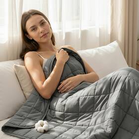 Sq4872-10-g Smart Queen Twin Size Weighted Blanket For Adults - 10lbs 48 Inch X 72 Cooling Heavy