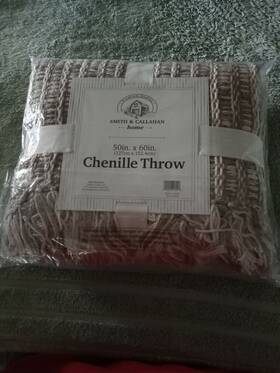 Smith& Callahan 099992217053 And Chenille Throw 50 60 Inch Light Brown/ Beige