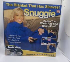 Snuggie By Allstar Products Group Llc 740275003282 Blue Original Tv Blanket Sleeves Fleece Adult 1-size With Bonus Light
