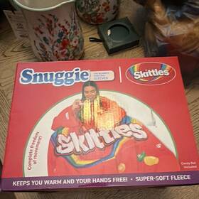 Snug58004 Snuggie Skittles Wearable Fleece Blanket With Sleeves 71x54 Red Multicolor