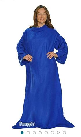 T1597 Snuggie Wearable Blanket With Sleeves Soft Fleece Robe Wrap One Size