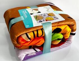 Snuggle 073558874973 Squishmallows Throw Rainbow Reversible Blanket Super Soft 50 Inch X70 Nwt