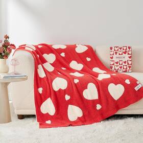 Snuggle Sac 445018923935 Valentines Day Throw Blanket Red Heart Knitted Super Soft Cozy Blan