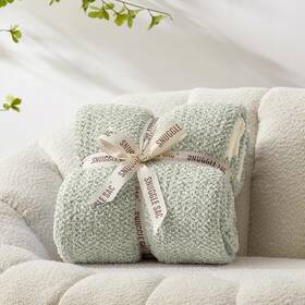 P-b3002 Snuggle Sac Heather Sage Green Throw Blanket For Couch 50x60 Inches