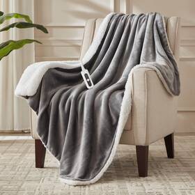 B0c7bw5rm6 Snugsun Heated Blanket Throw 50 Inch X60 Electric 6-level Auto Shut-off Grey