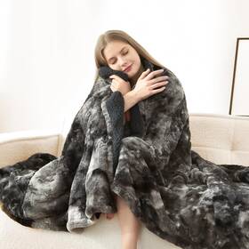 S1816 Snugsun Heated Throw Blanket Faux Fur And Sherpa Safe Electric Etl Fcc Certi
