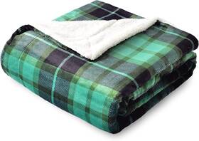 Sochow 744110456080 Sherpa Plaid Fleece Throw Blanket Double-sided Super Soft Luxurious Bedd