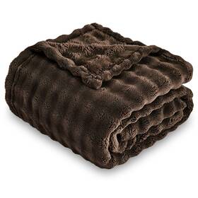 B0d7c2mmmc Sochow Brown Bubble Fleece Blanket For Couch Super Soft Cozy Cute Throw