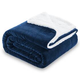 Bby5002002 Sochow Waffle Sherpa Fleece Throw Blanket Super Soft Fuzzy Warm Lightweight Fluffy Reve