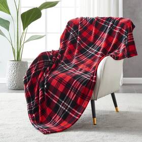Bpa300000102 Sochow Flannel Fleece Throw Blanket 50 60 Inches All Season Plaid Red/grey Bl