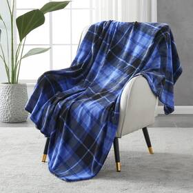 Bpa500000101 Sochow Flannel Fleece Throw Blanket 50 X 60 Inches All Season Plaid Blue Fo