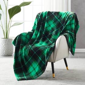 Bpa600000101 Sochow Flannel Fleece Throw Blanket 50 X 60 Inches All Season Plaid Green For B