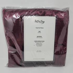 670884634 Soft & Cozy Company And Faux Fur Throw Blanket 50x60 Wine Plush Bedding