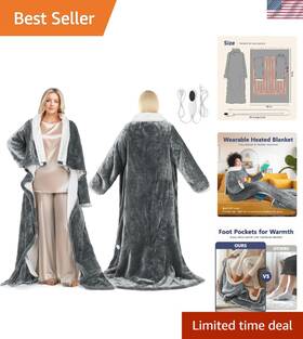 Sognocaldo 810166828932 Wearable Heated Blanket With Foot Pocket - Electric Throw Sleeves