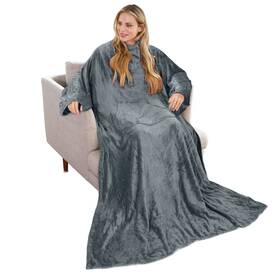 Solaris 011517442148 Wearable Blanket With Sleeves For Adults Softness Comfort Warmth Fleece Gift