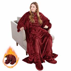 Solaris 767504139789 Wearable Blanket With Sleeves And Foot Pocket For Women Men Super Sn