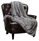 Solid-line-gray Chanasya Super Soft Ultra Plush Solid Stripe Textured 817797021626