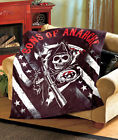 Sons Of Anarchy Reaper Black Luxury Plush Throw Blanket New 676148000259