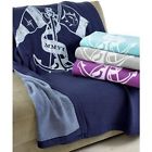 Southern Tide Ocean Crest Soft Cotton Blanket Throw 60 X 90 Gift Violet 764832100924