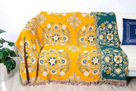 Fks836 Soyestan Large Boho Bedspread Throw Blanket Double-sided Pure Cotton Warm Thick Sofa B