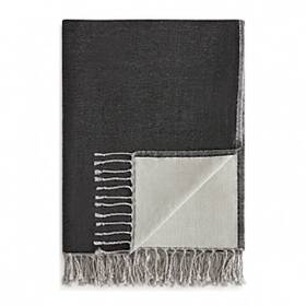 L93112 Sparrow & Wren 687145234486 And Charley Charcoal Reversible Cotton Wool Throw 50x70 In