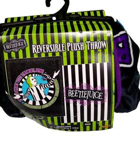 01488022 Spirit Beetlejuice Reversible Plush Throw Blanket 50x60 Inches Michael Keaton Nwt