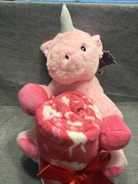 Spirit Linens Home 659066481805 Plush Pink Unicorn 11 Inch W Fleece Throw 40 X 50 Nwt