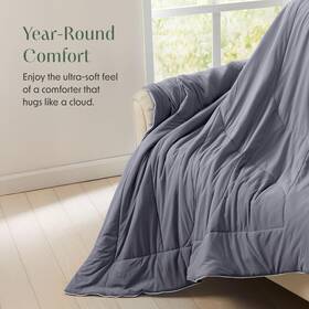 30099 Springtree Home Luxury Viscose From Bamboo Blanket And Comforter 50 Inch X 70 Grey