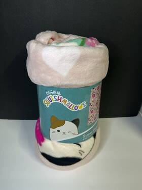 Squishmallows 073558840756 Super Soft Micro Raschel Throw Blanket Cam Cat Winston Owl 46 Inch X60