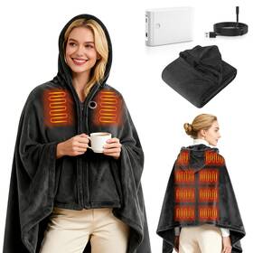 Sspatios 613960901135 Heated Blanket Battery Operated Cordless Portable Shawl 61 Inch X 31 Elec